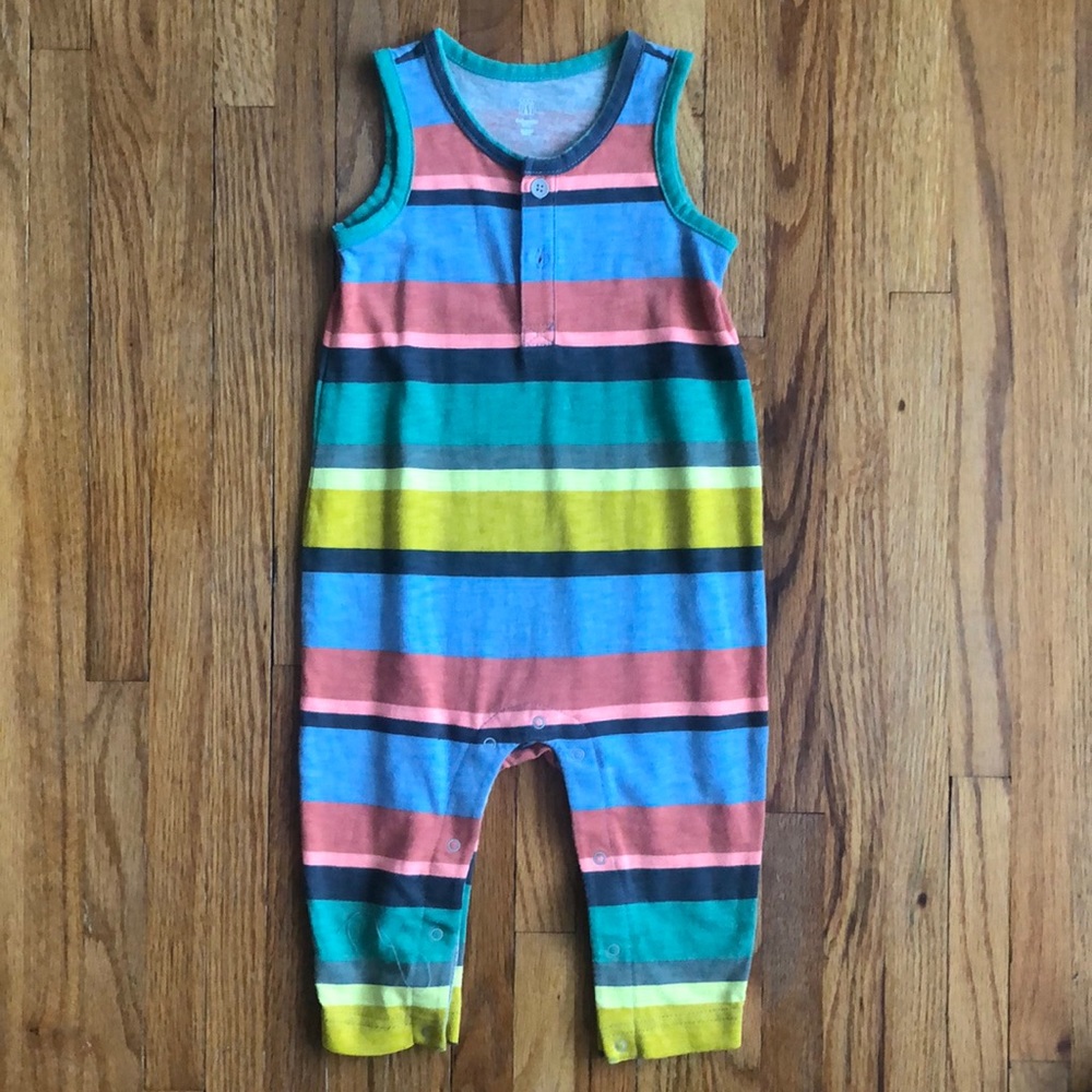 baby gap | striped colored romper | size 6-12 mo
